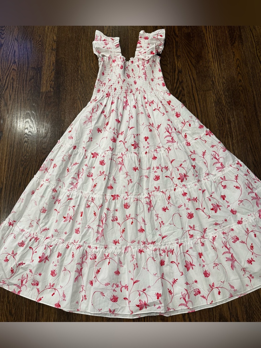 Hill House Red Botanical Nap Dress Size Small Flaws - Picture 7 of 12